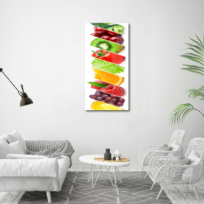 Tableau sur verre Légumes et fruits