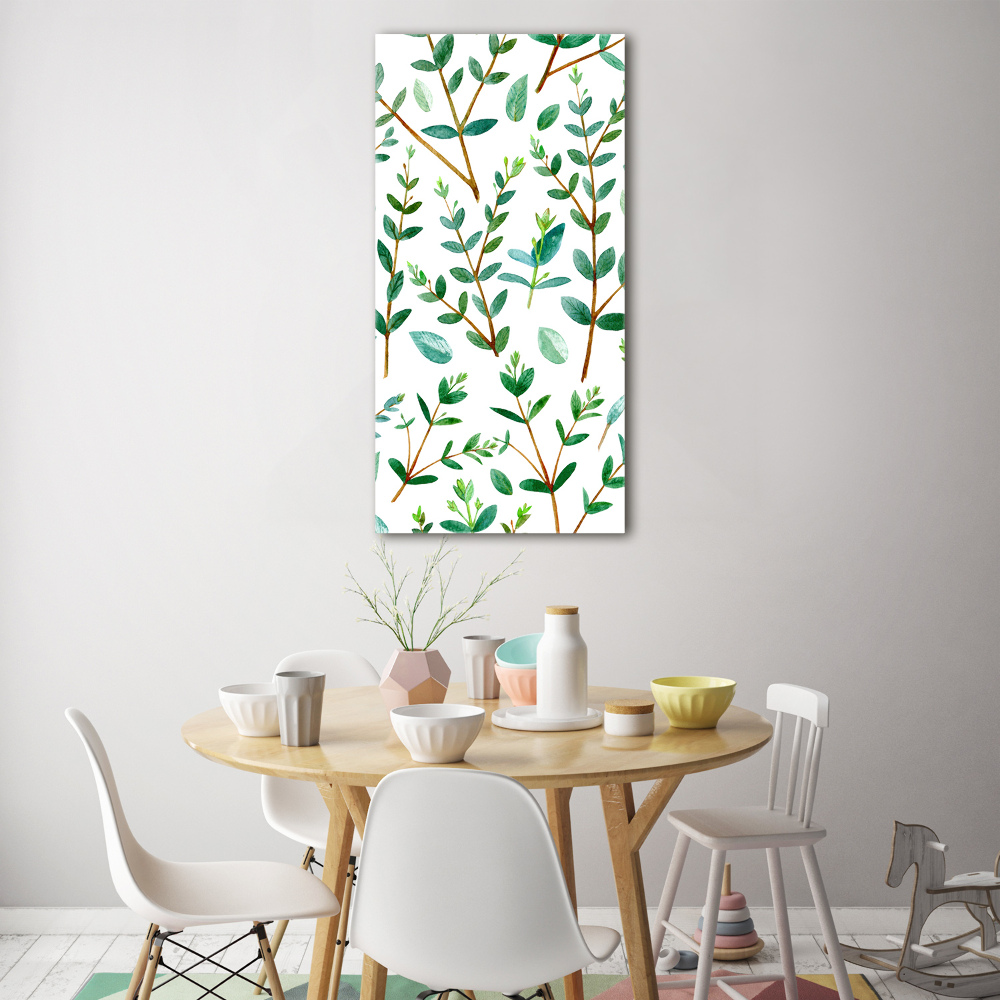 Tableau en verre Branches d'eucalyptus