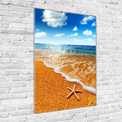 Tableau photo sur verre Étoile de mer sur la plage