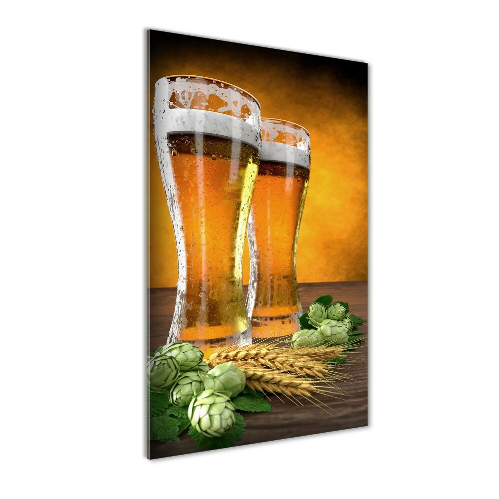 Tableau sur verre Deux verres de bière