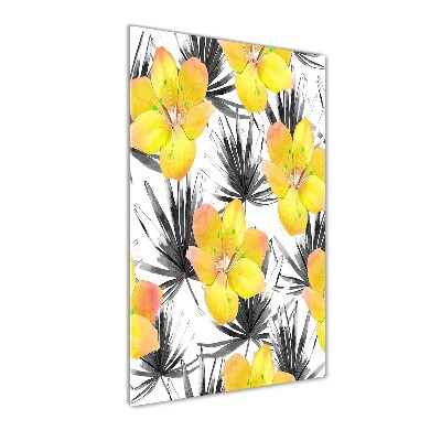 Tableau imprimé sur verre Les fleurs tropicales