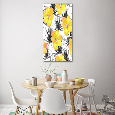 Tableau imprimé sur verre Les fleurs tropicales