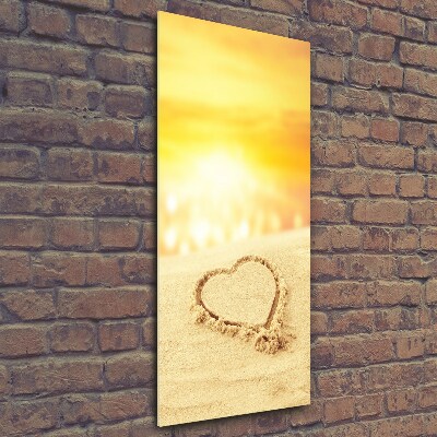 Tableau photo sur verre Coeur sur la plage