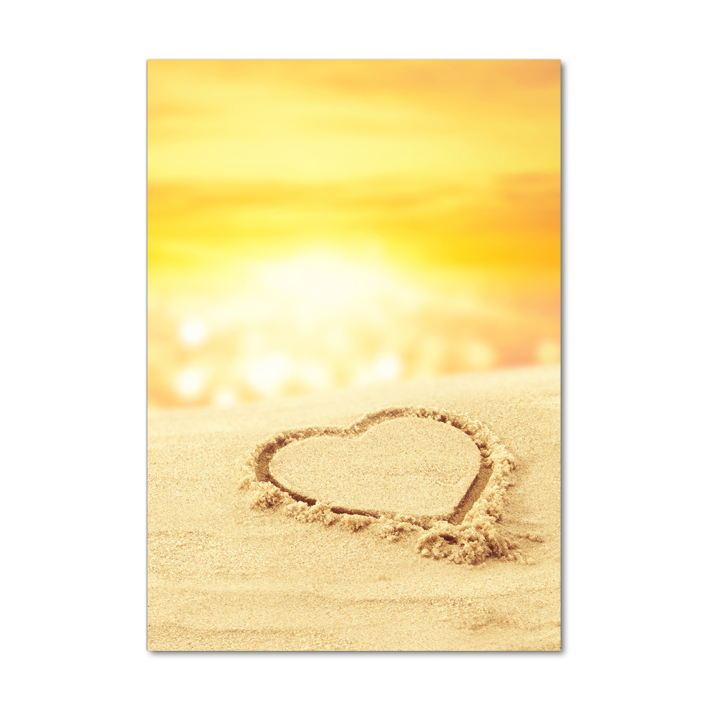 Tableau photo sur verre Coeur sur la plage