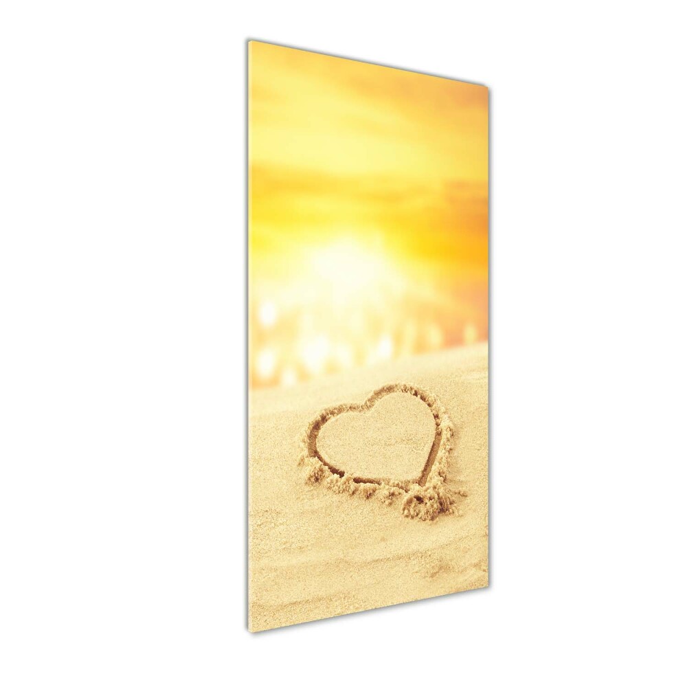 Tableau photo sur verre Coeur sur la plage