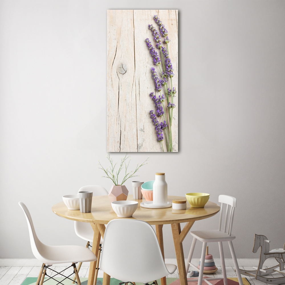 Tableau sur verre Lavande sur bois