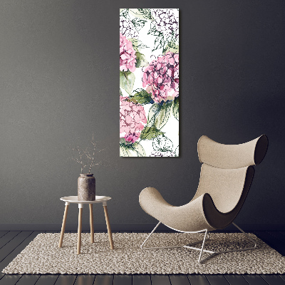 Tableau verre imprimé Hortensia