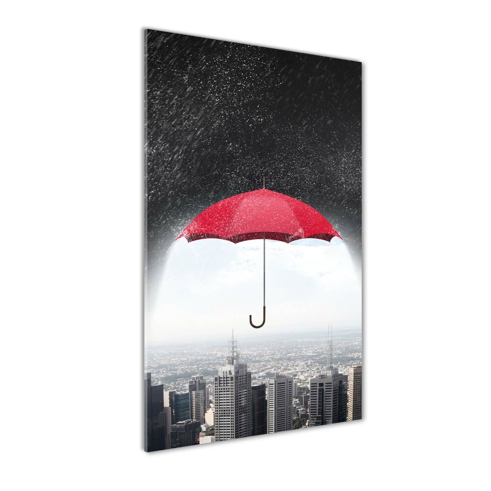 Tableau photo sur verre Parapluie sur la ville