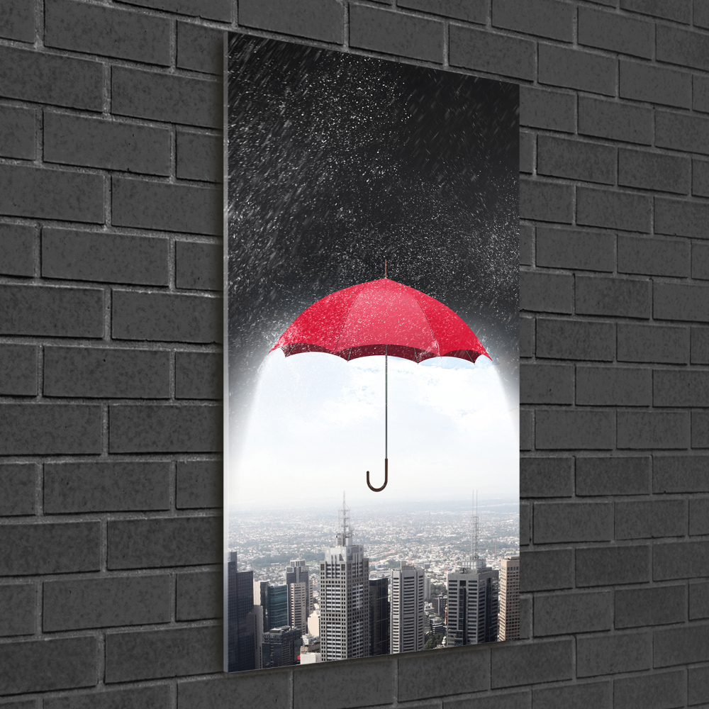 Tableau photo sur verre Parapluie sur la ville