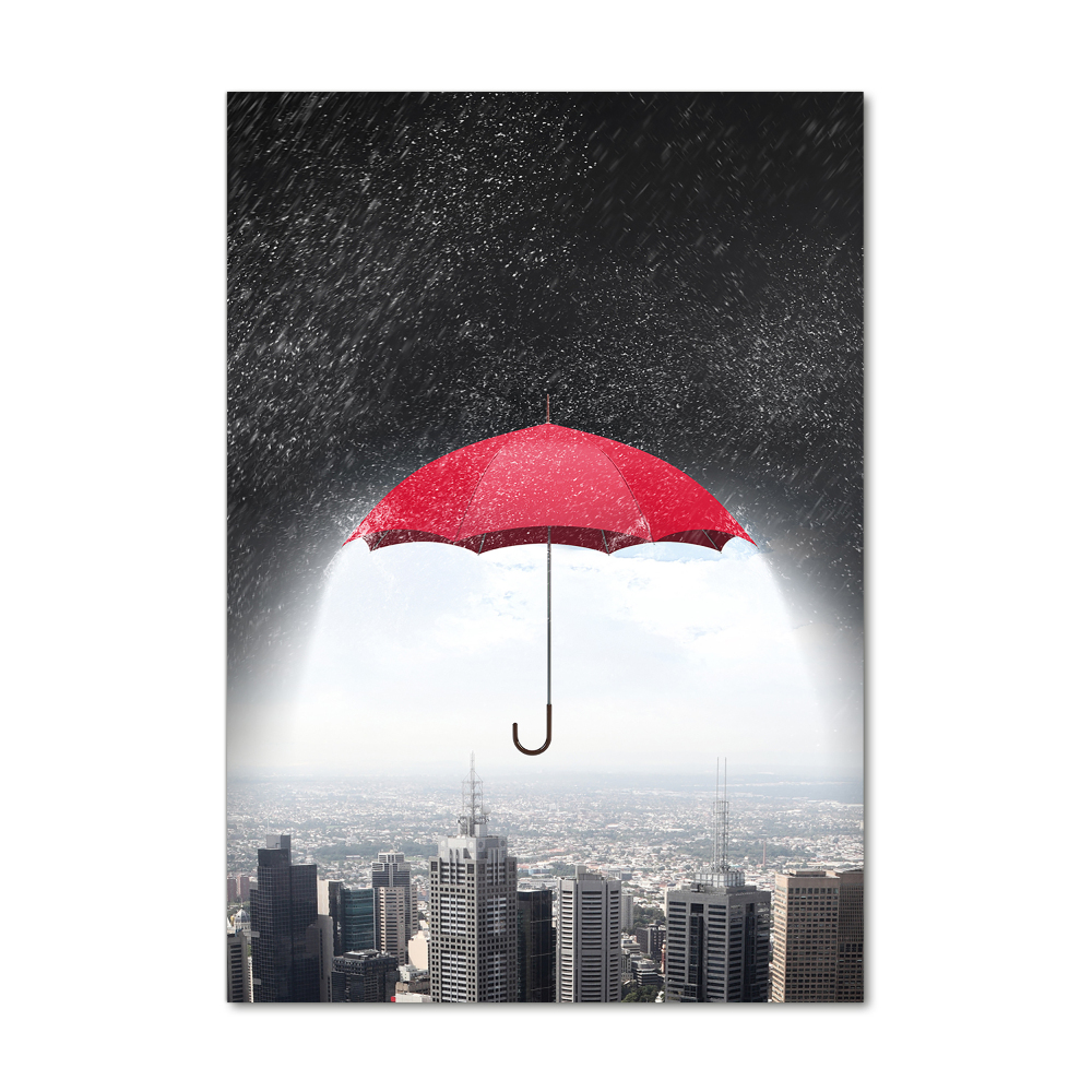 Tableau photo sur verre Parapluie sur la ville