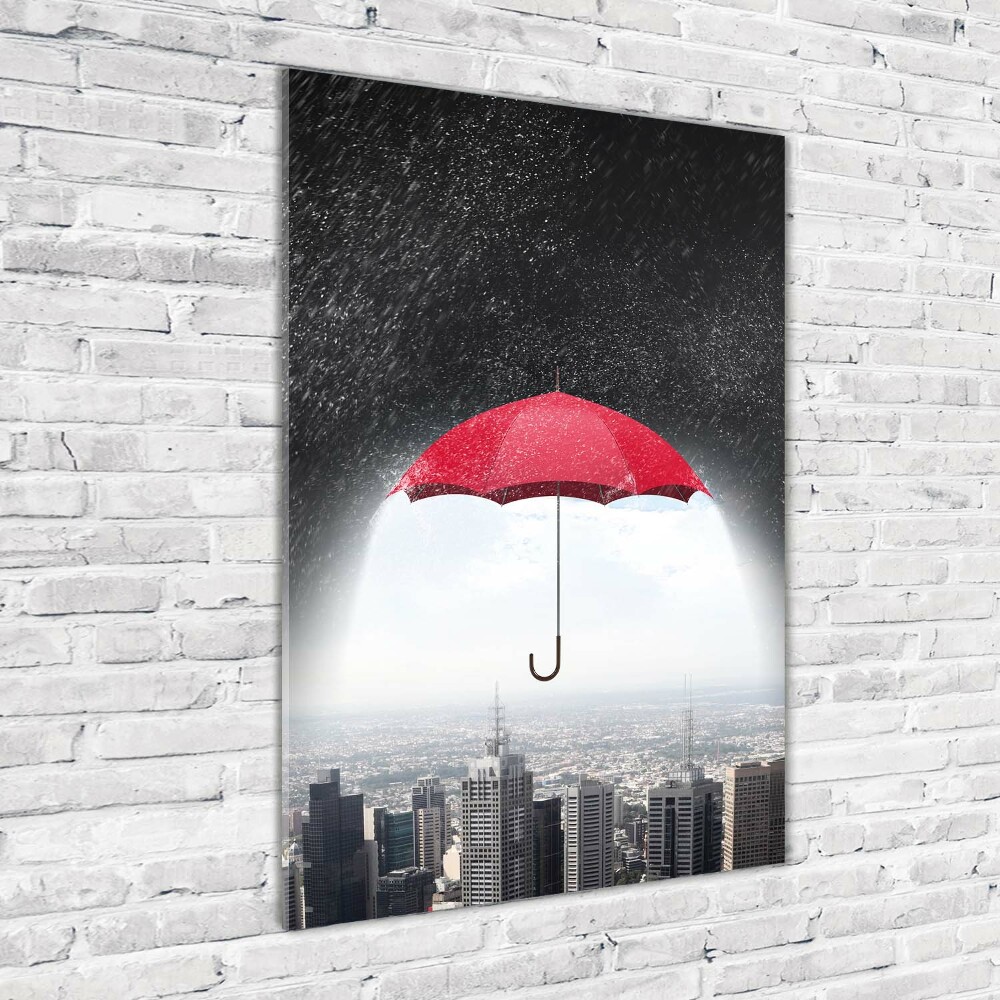 Tableau photo sur verre Parapluie sur la ville