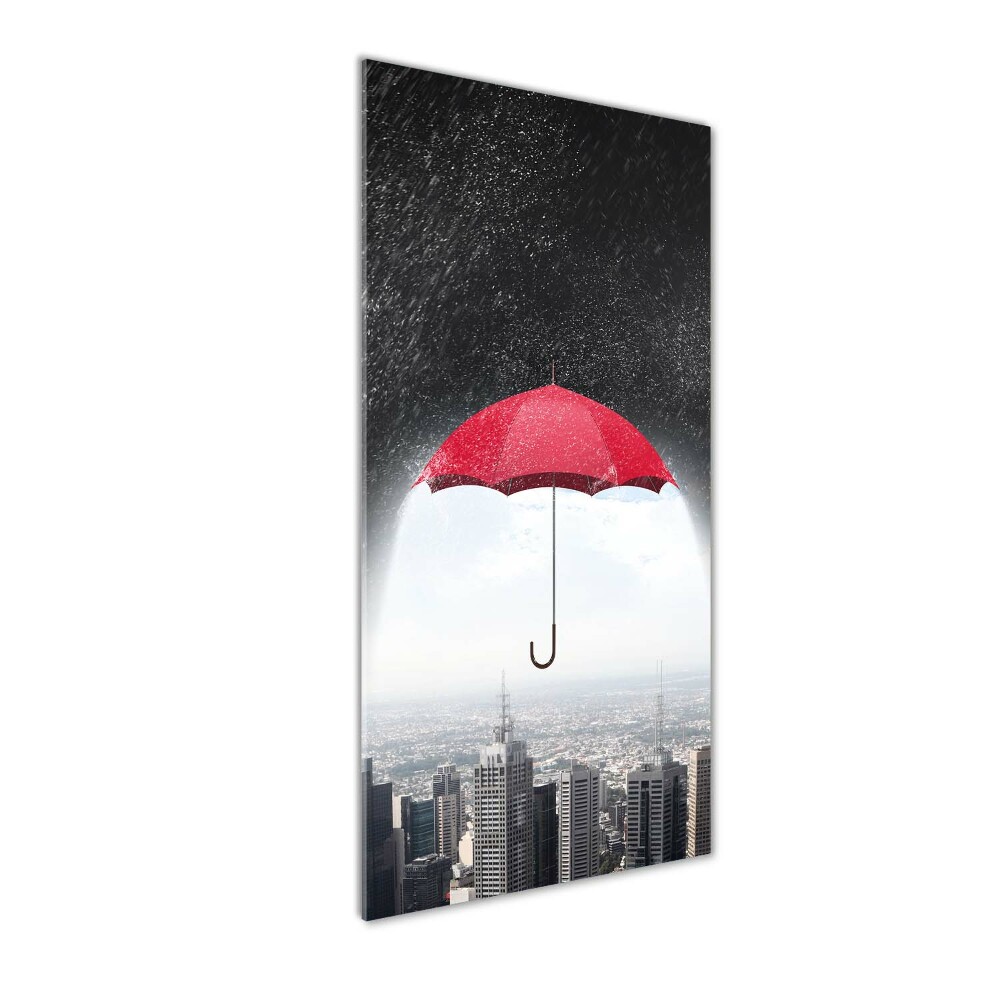 Tableau photo sur verre Parapluie sur la ville