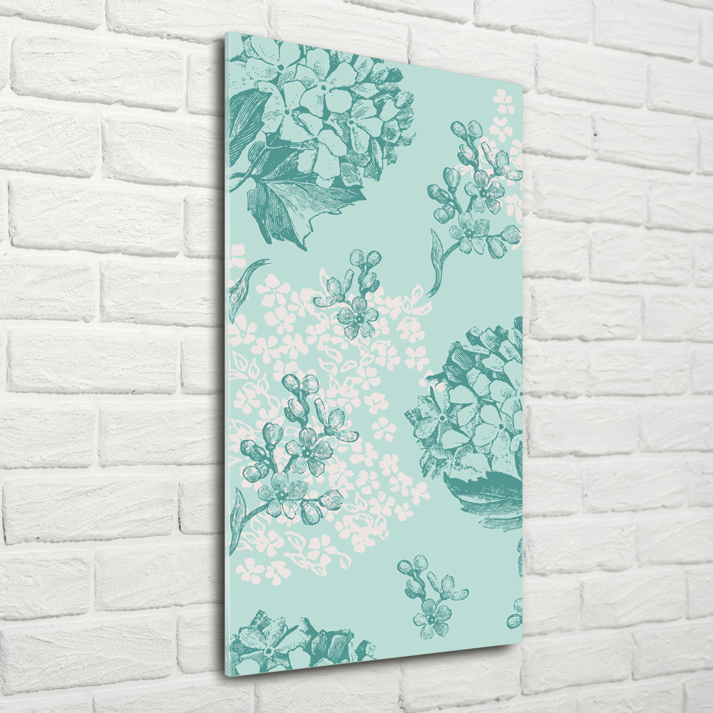 Tableau photo sur verre Hortensia