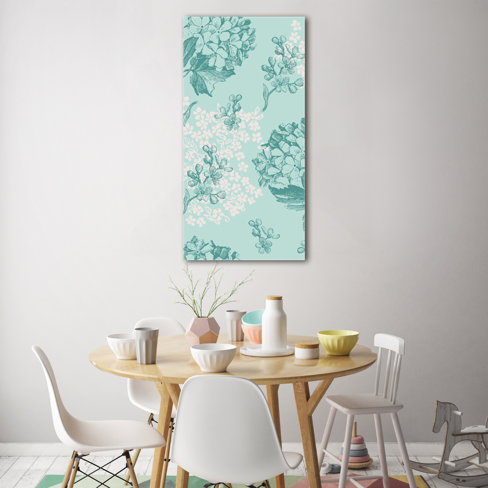 Tableau photo sur verre Hortensia