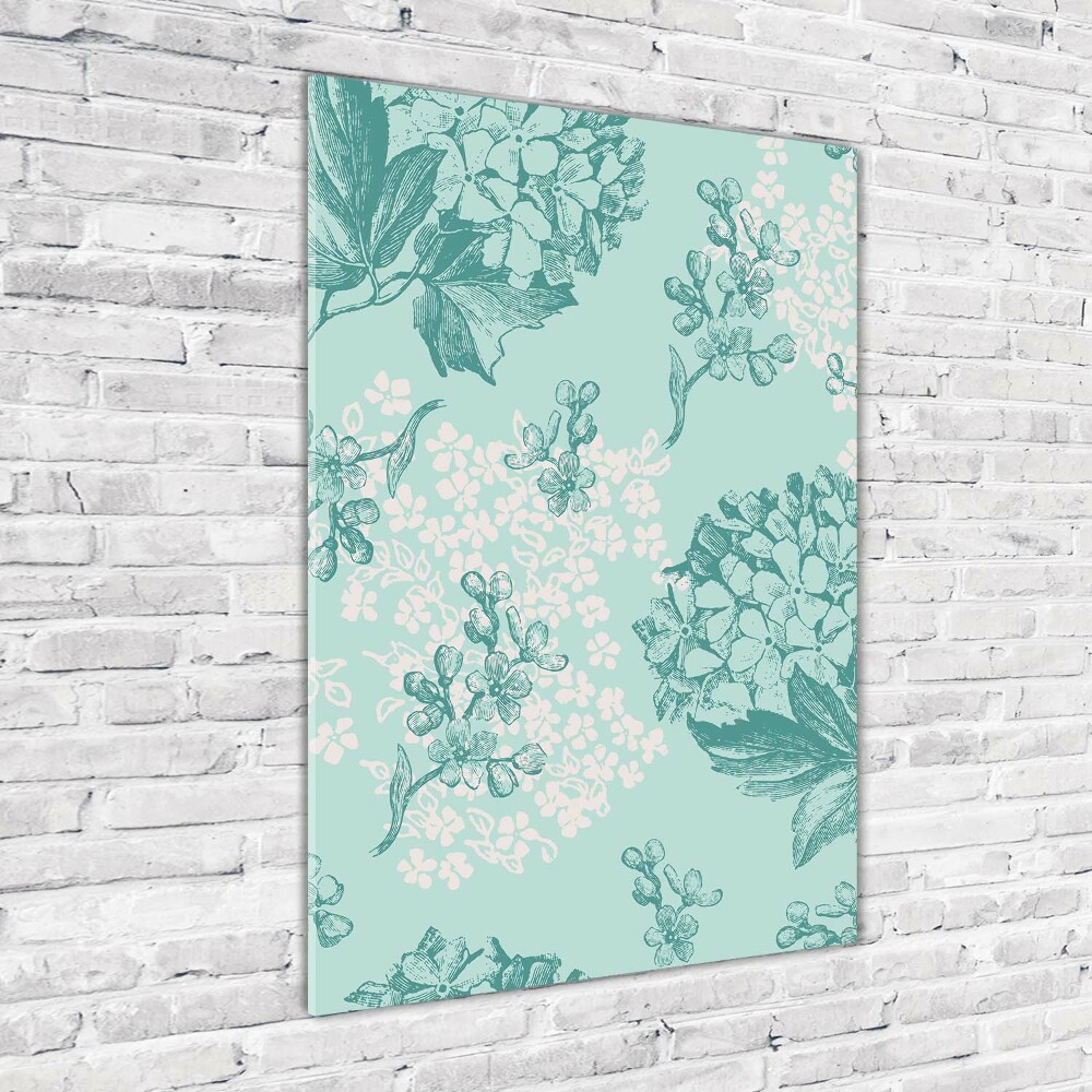 Tableau photo sur verre Hortensia