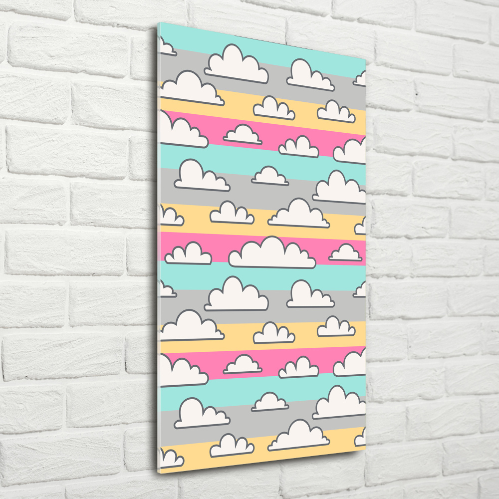 Tableau imprimé sur verre Nuages fond coloré