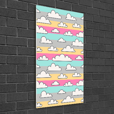 Tableau imprimé sur verre Nuages fond coloré