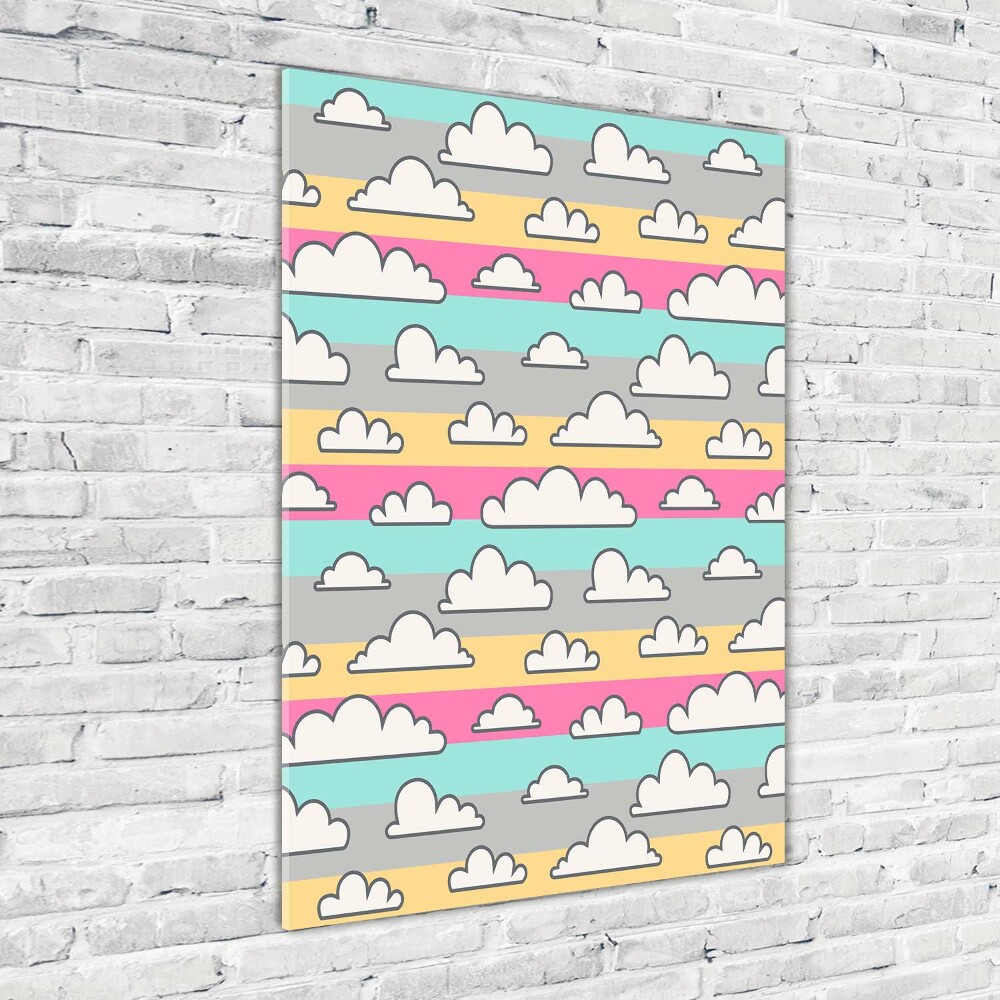 Tableau imprimé sur verre Nuages fond coloré