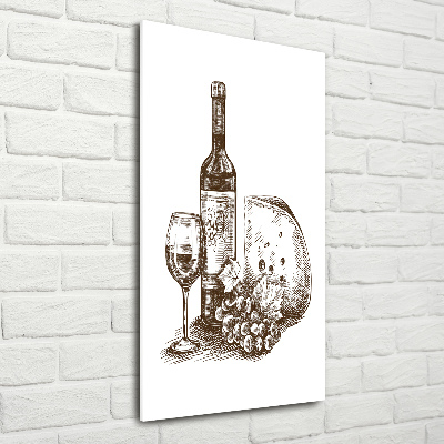 Tableau sur verre Vin et amuse-gueule