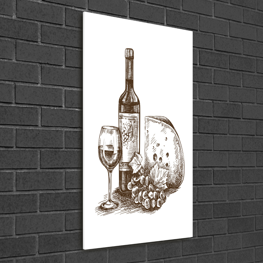 Tableau sur verre Vin et amuse-gueule