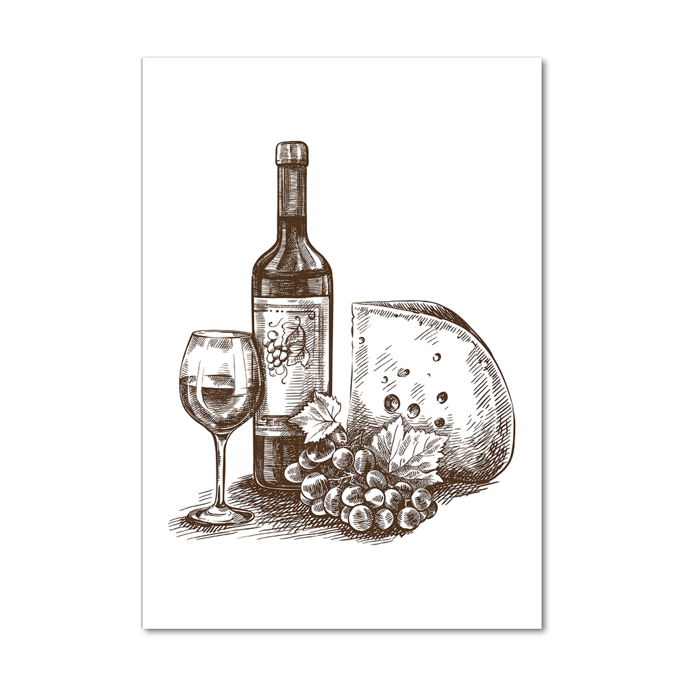 Tableau sur verre Vin et amuse-gueule