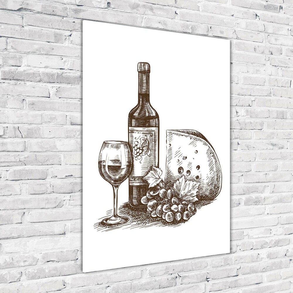 Tableau sur verre Vin et amuse-gueule