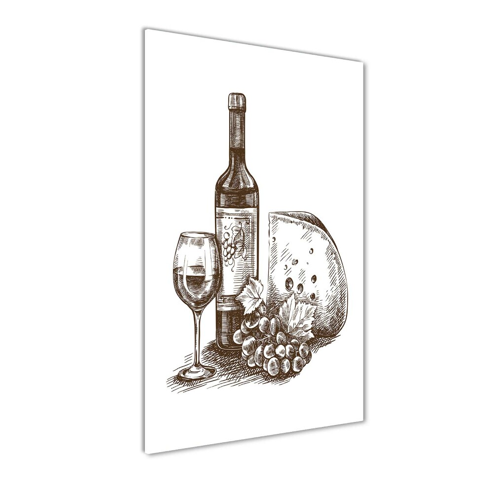 Tableau sur verre Vin et amuse-gueule