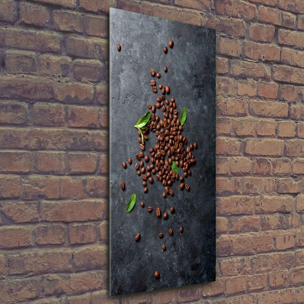 Tableau imprimé sur verre Grains de café noir