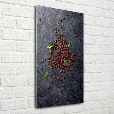 Tableau imprimé sur verre Grains de café noir