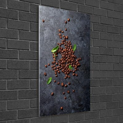 Tableau imprimé sur verre Grains de café noir