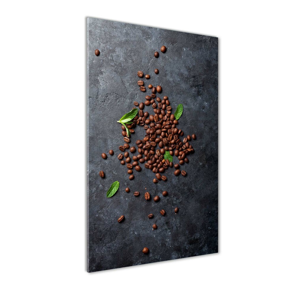 Tableau imprimé sur verre Grains de café noir