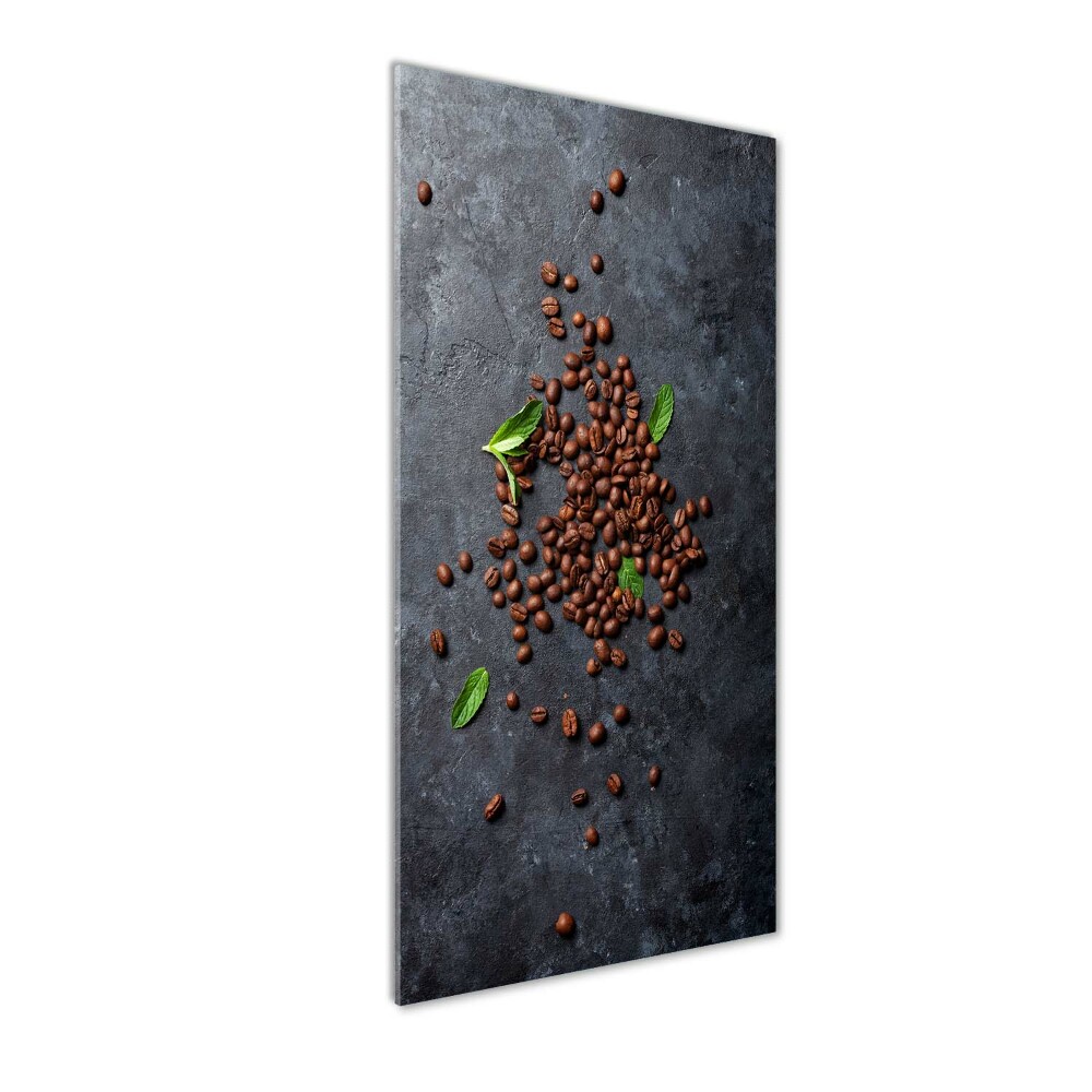 Tableau imprimé sur verre Grains de café noir