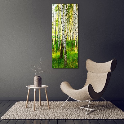 Tableau sur verre Forêt de bouleaux