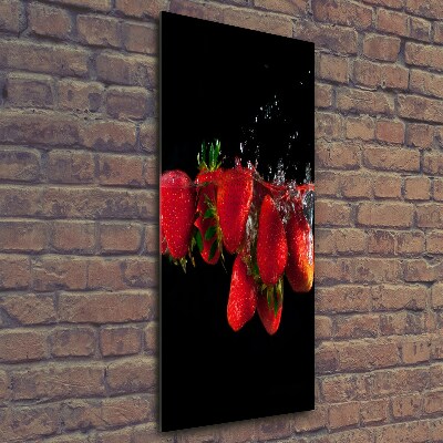 Tableau en verre Fraises dans l'eau