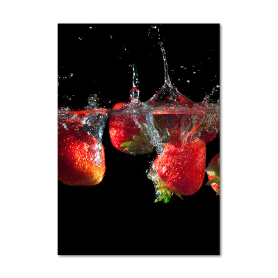 Tableau en verre Fraises dans l'eau