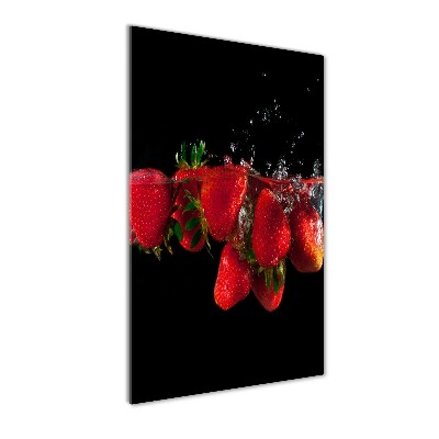 Tableau en verre Fraises dans l'eau