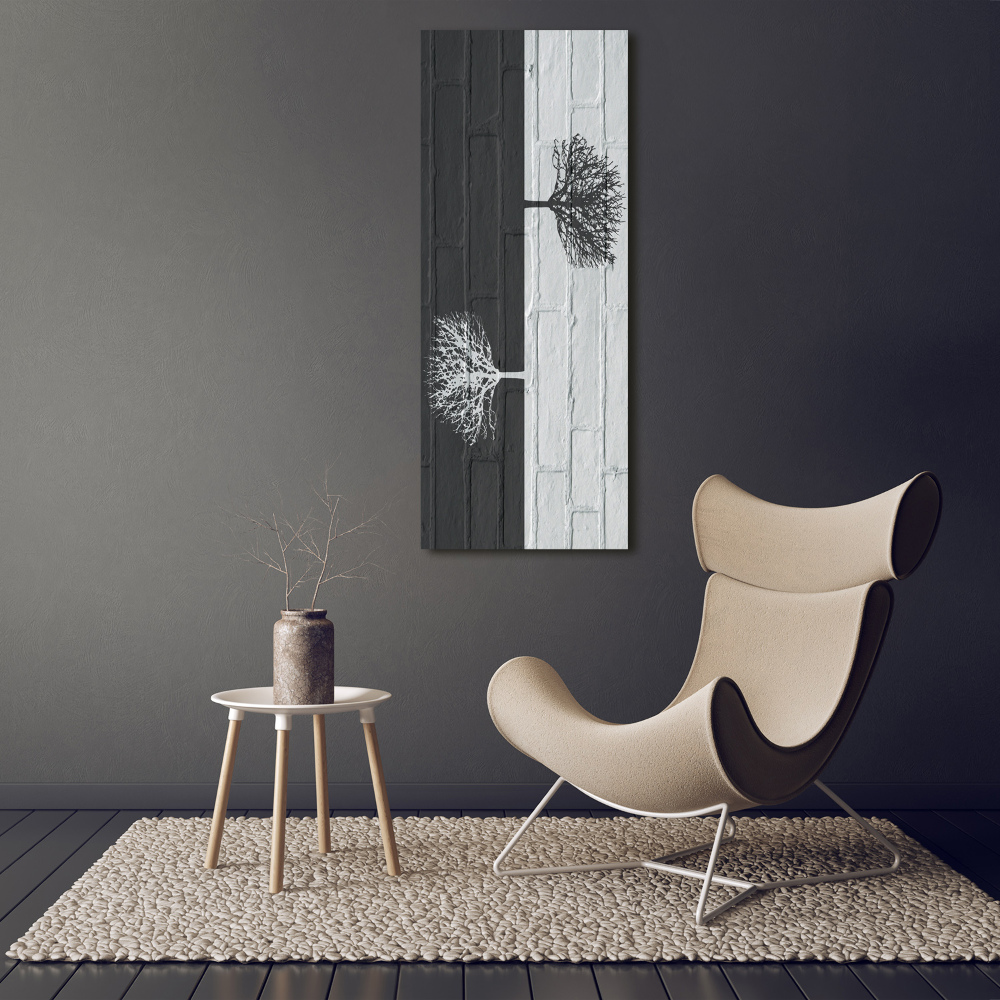 Tableau photo sur verre Arbres sur un mur