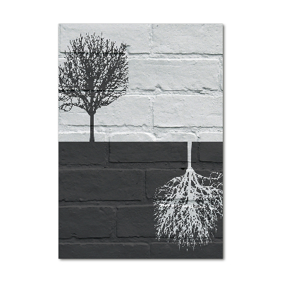 Tableau photo sur verre Arbres sur un mur