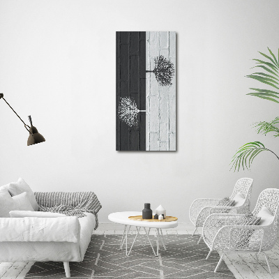 Tableau photo sur verre Arbres sur un mur