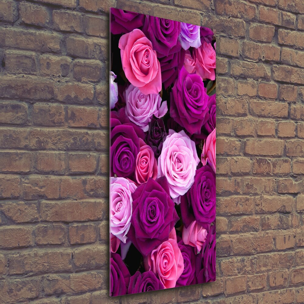 Tableau en verre Roses roses