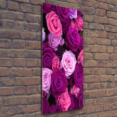 Tableau en verre Roses roses