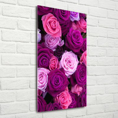 Tableau en verre Roses roses