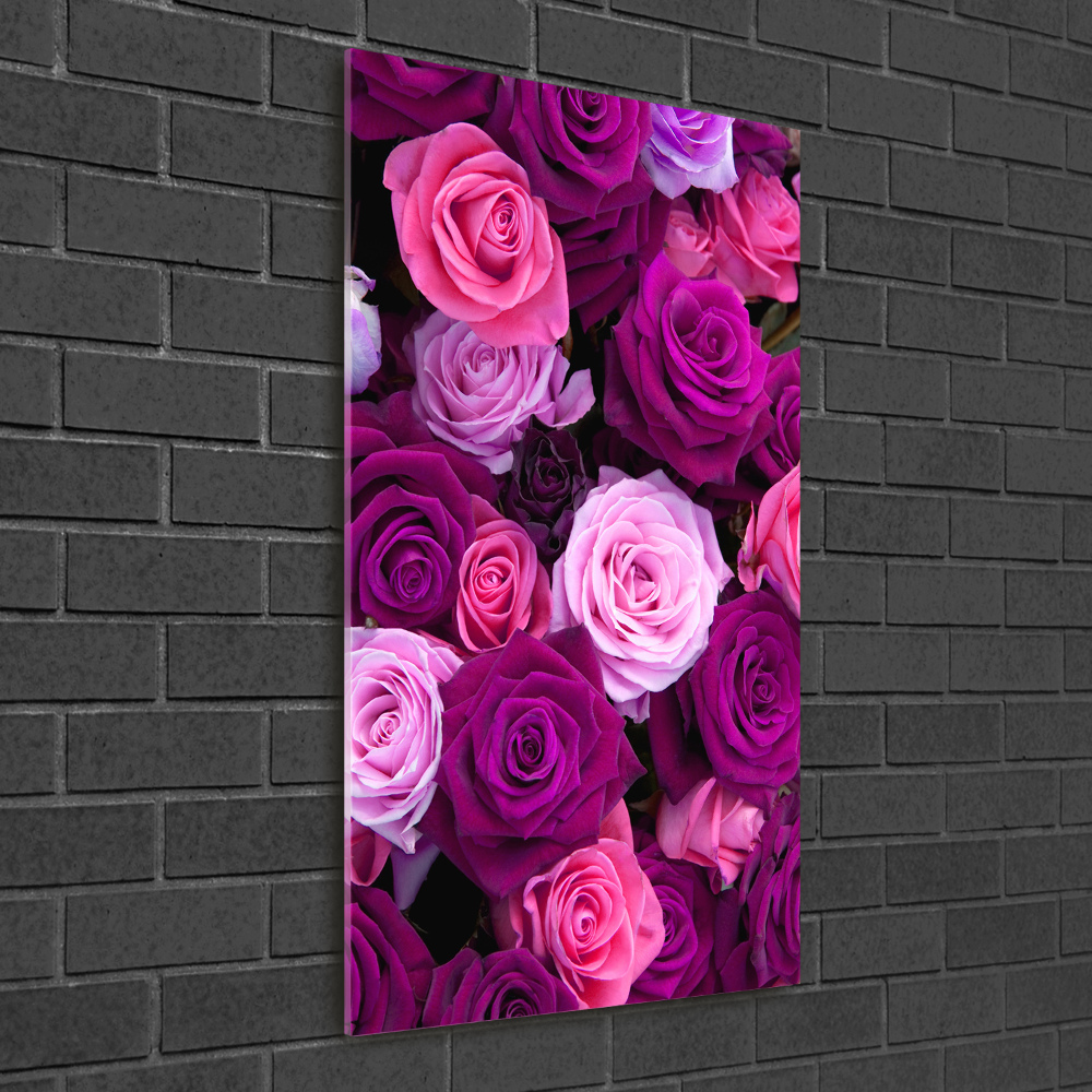 Tableau en verre Roses roses