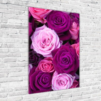 Tableau en verre Roses roses