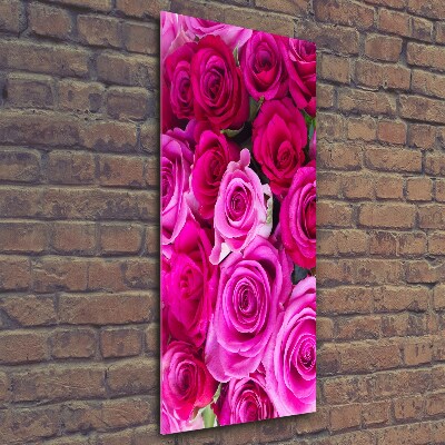 Tableau sur verre Roses roses