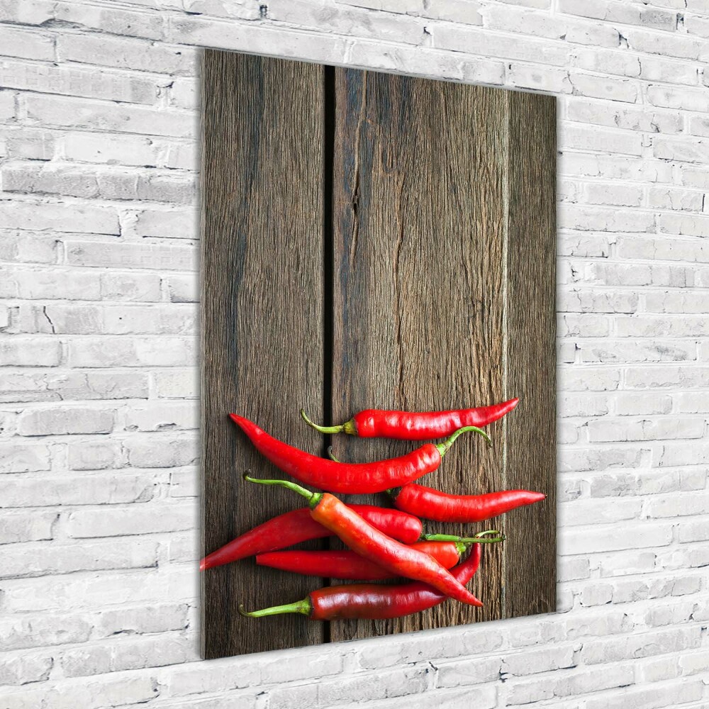 Tableau en verre Piments chilli