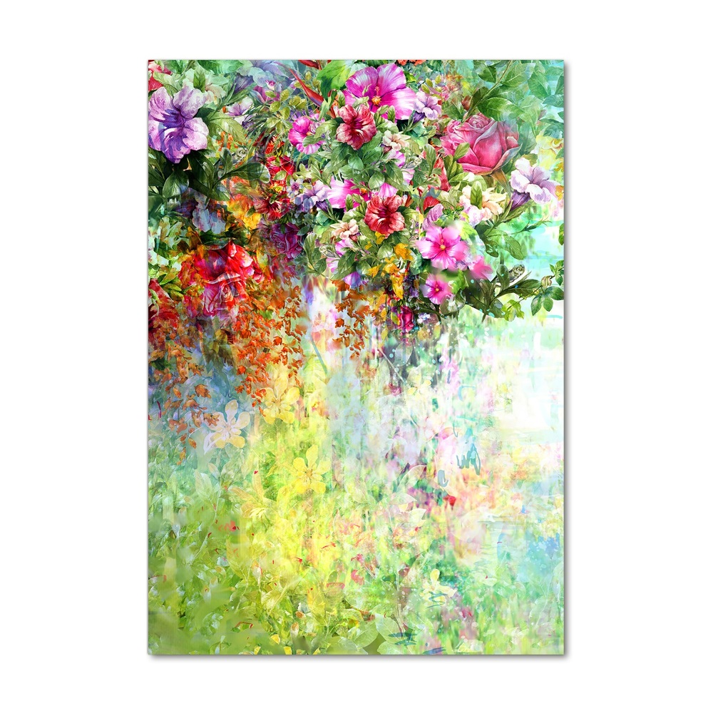 Tableau en verre Fleurs colorées plantes