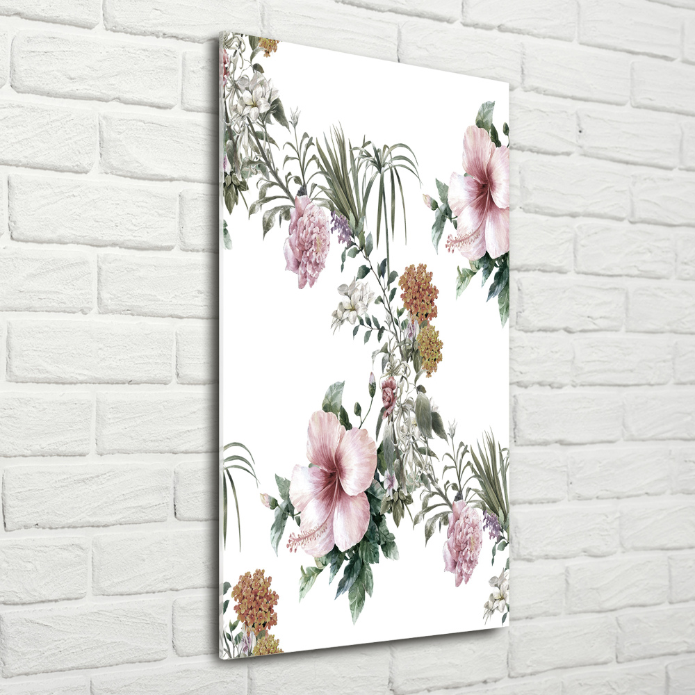 Tableau photo sur verre Les fleurs tropicales