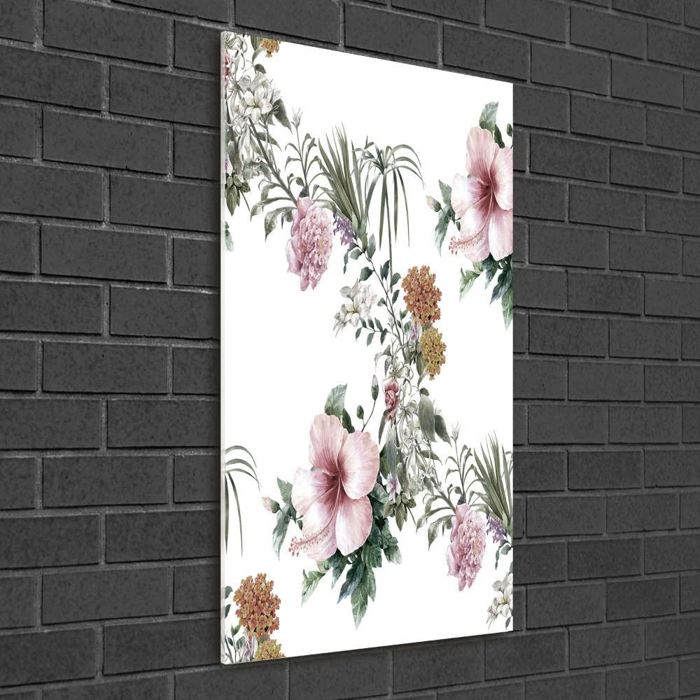 Tableau photo sur verre Les fleurs tropicales