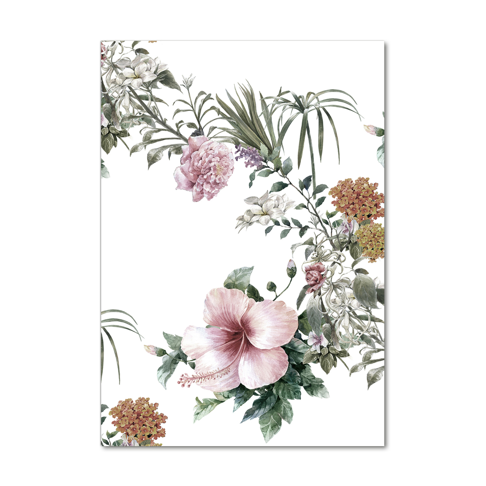 Tableau photo sur verre Les fleurs tropicales